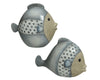 Terracotta Fish Ornaments (Dark Grey/Blue)