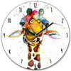 Clock - Splatter Rainbow Giraffe