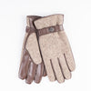 Mens Heritage Melange Tab Gloves - Camel/Brown