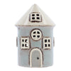 Village Pottery Grey Round Heart House Mini Tealight