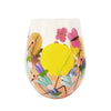Hand Painted Stemless Glass Sunshine Delight