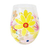 Hand Painted Stemless Glass Daffodils