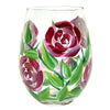 Hand Painted Stemless Glass Rose