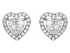 Indulgence - Rhodium CZ Crystal Heart Earrings