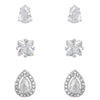 Indulgence - Silver CZ Crystal Trio Earrings