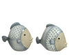 Terracotta Fish Ornament (Light Grey/Blue)