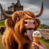 Framed Highland Cow with Ice Cream