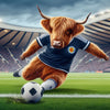 Framed Highland Cow Scotland Football Striker