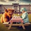 Framed Highland Cow Tea with the Queen