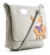 Bella Cross Body Bag With Flap Grey