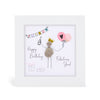 Mini Pebble Frame - WHITE - Happy Birthday