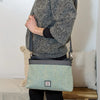 Large Shoulder Bag - Turquoise Herringbone