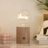Wireless Distrested Wood Lamp
