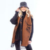 Heilan Coo Super Soft Scarf - Black/Rust