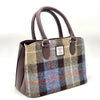 Top Handle Bag - Blue/Brown Check