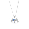 Silver Pendant - Forget me not - Angel wings