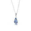 Silver Necklace - Forget-me-not- Teardrop medium