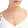 Silver Necklace - Forget-me-not- Teardrop medium