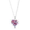 Silver Pendant - Purple Haze - Med Heart