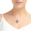 Silver Pendant - Purple Haze - Med Heart