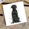 Card - Splatter Black Labrador