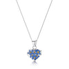 Silver Necklace - Forget-me-not-  Heart medium