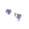 Sterling silver stud earrings - Forget me not - Heart