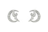 **Indulgence - Rhodium Angel in Moon Crystal Stud Earrings
