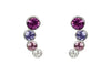 Indulgence - Rhodium Purple Crystals Stud Earrings