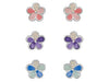 Indulgence -Rhod CZ Stud Flower and Busy Butterfly Earrings