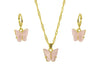 Indulgence -Pink Butterfly Necklace Earring Set