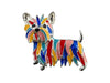 Indulgence - Rhodium Plated Multi Colour Dog Brooch