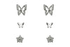Indulgence - Rhodium Crystal Butterfly  trio earring