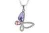 **Indulgence - Rhodium Crytal Purple & Pink Butterfly Necklace