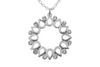 **Indulgence- Rhodium Flower Crystal Necklace