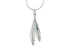 Indulgence- Rhodium Two Feather Pendant Blue Cry N/L