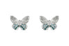 Indulgence- Rhodium Blue Butterfly Crystal Earrings