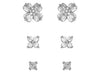 Indulgence - Rhodium CZ Crystal Flowers Trios Earrings