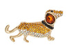 Indulgence - Gold Topaz AB Crystal Dachshund Dog Brooch