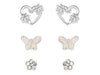 Indulgence - Silver AB Flowers White Butterfly Heart Earrings