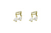 Indulgence -Gold Musical Note Crystal Earrings