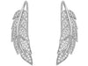 Indulgence - Rhodium CZ Leaf Earrings