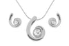 **Indulgence - Rhodium Swirl Crystal Necklace & Earring set