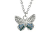 Indulgence- Rhodium Blue Butterfly Crystal Necklace