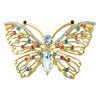 **Indulgence - Gold Plated Multi Stone Butterfly Brooch