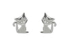 Indulgence - Rhodium Cat Crystal Earrings
