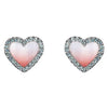 **Indulgence -Silver Plated Pink MOP Heart With Crystal Earring