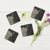 4 Slate Coasters - Highland Cow