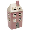 Village Pottery Tall Pink House Tealight