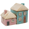 Village Pottery Pink/Aqua Two Houses Tealight